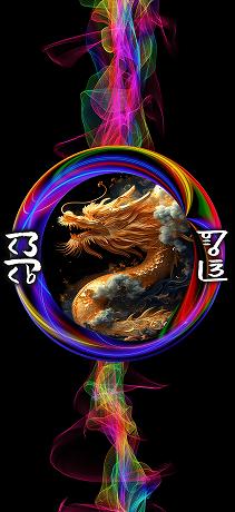 龍体文字 才能開花 RAINBOW黄金龍